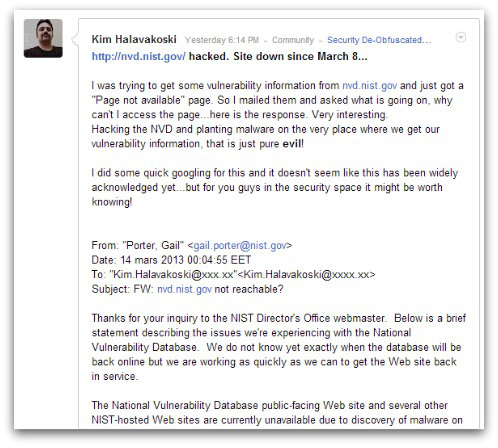 NIST, US government's vulnerability database, brought down by ironic malware
